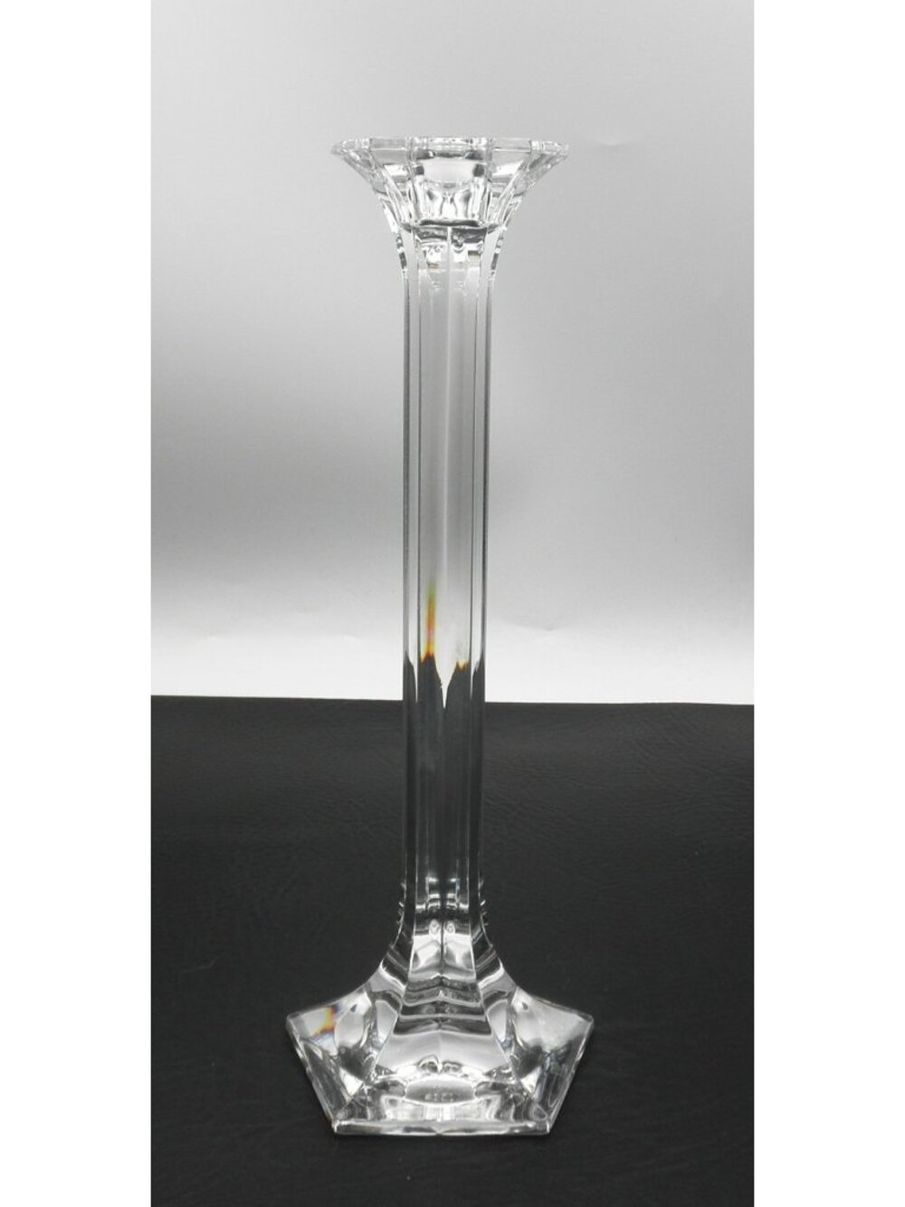 Claus Joseph Riedel 10 Inch Pentagon Clear Crystal Taper Candlestick Holder